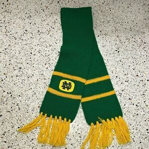 Vintage ND Notre Dame fighting Irish green gold scarf